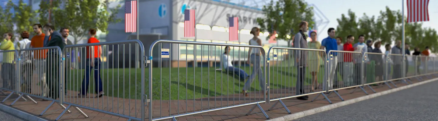 Temporary Fencing at crowded event