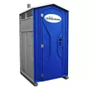 Single blue porta potty product image on white background