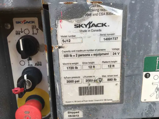 2012 Skyjack SJ12