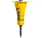 Yellow and gray ATLASCOPCO 500 lb. Hydraulic Breaker Attachment for Mini Excavator