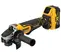 Yellow and black and silver DEWALT Angle Grinder, 4-1/2 in., Cordless, Electric Powered