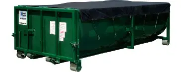 green tank with tarp on top
