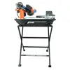 Orange and black Norton tile saw on stand