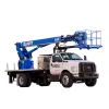 White, black and blue ELLIOTT 64-65 ft. Bucket Truck, Non-insulated, 2WD