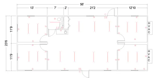 modular building one restroom floorplan