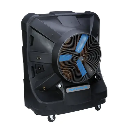 Black PORTACOOL Portable Indoor/Outdoor Evaporative Cooling Fan, 12,500 CFM, 24-36 in.